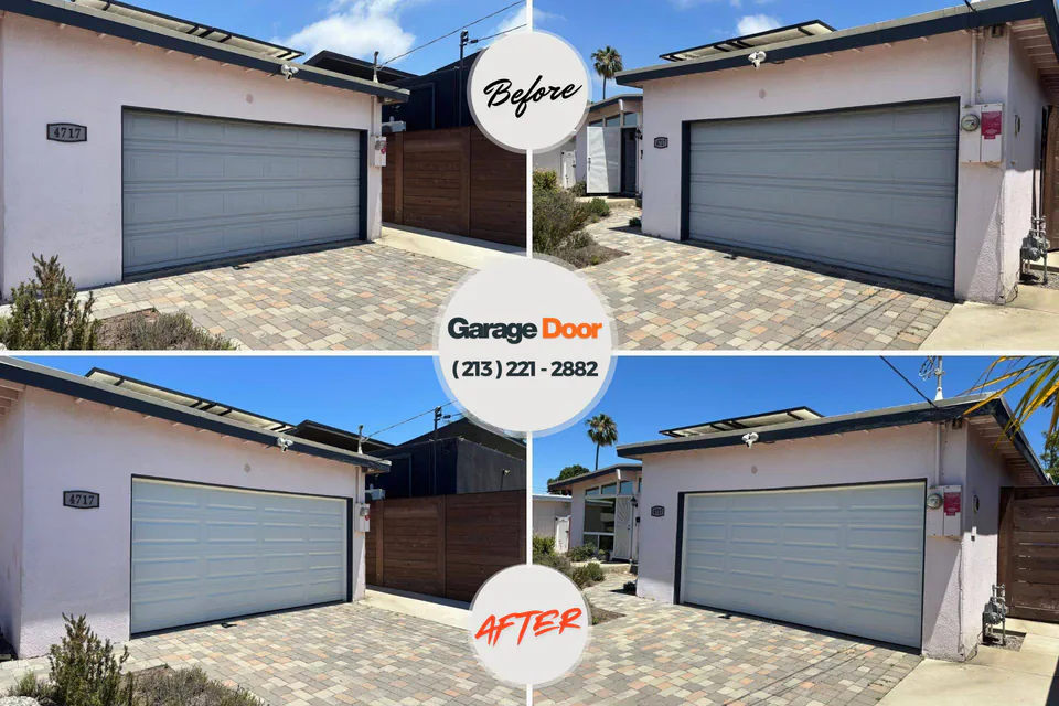 Before and after: garage door repair Plattsburgh West, NY